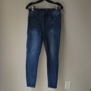 Liverpool The Ankle‎ Straight Distressed Jeans Size 8 Dark Wash